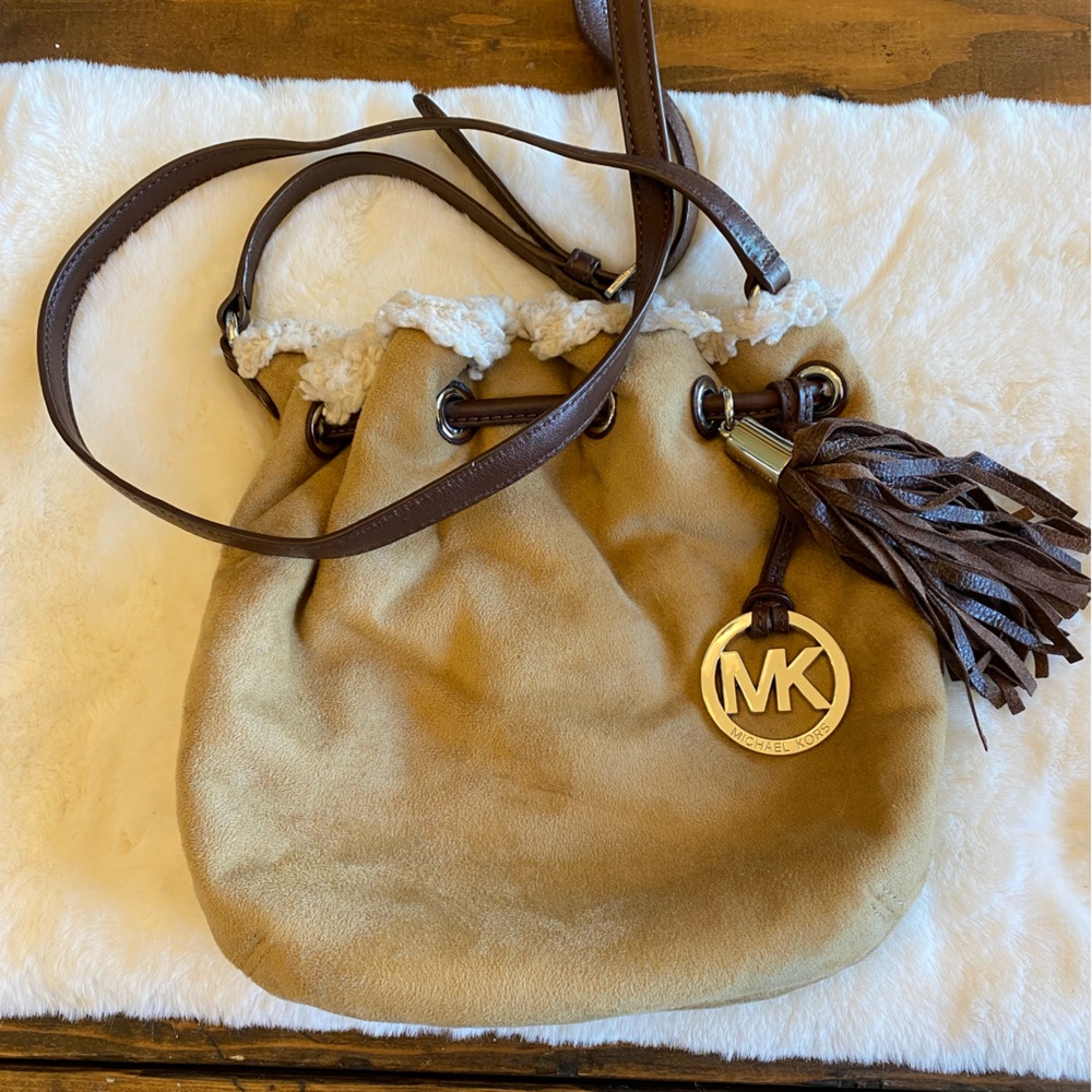 Michael Kors Cream and Brown Shearling Bag
